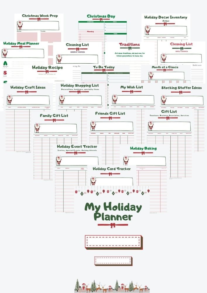 Retro Holiday Planning Kit sheets pic