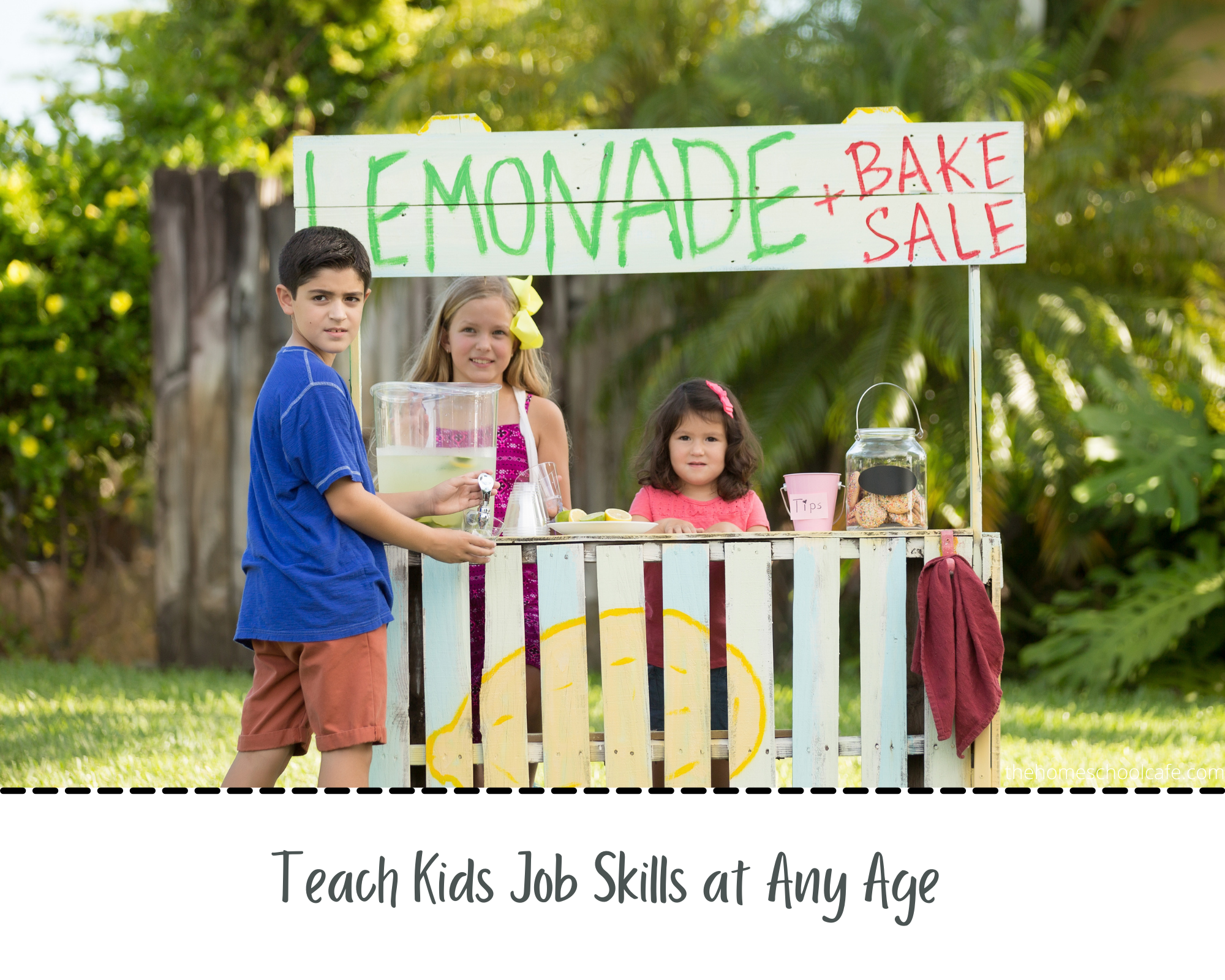 kids learning job skills at a lemonade stand